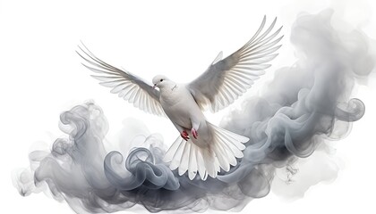 Obraz premium White Dove in Smoke