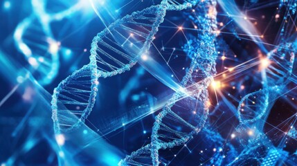A biotechnologist developing AI powered systems for real time gene editing, high-tech genetics lab with live DNA data, High-tech style