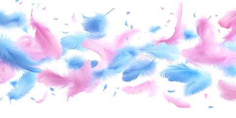Floating Feathers in Pastel Colors