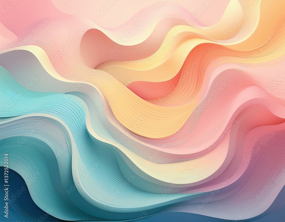 Fototapete trendy, abstract background featuring soft, organic gradient blobs that seamlessly blend into each other. modern and fresh, with a minimalist aesthetic using pastel shades and subtle shadows