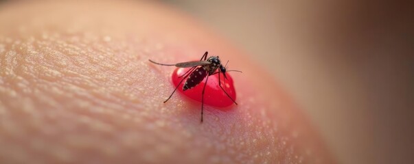 Close-up of mosquito bite on skin, red and swollen, itchy, skin, swollen
