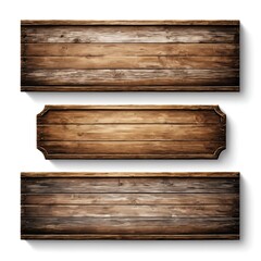 Three Rustic Wooden Signs, Blank Templates