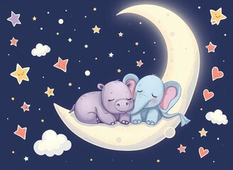 Sweet Dreams of a Hippo and Elephant,