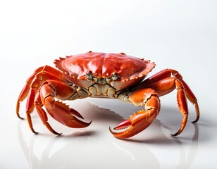 Red King Crab on White Background