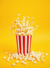 Delicious Popcorn in Classic Red and White Bucket