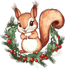 Fototapeta premium New Christmas cartoon on white background