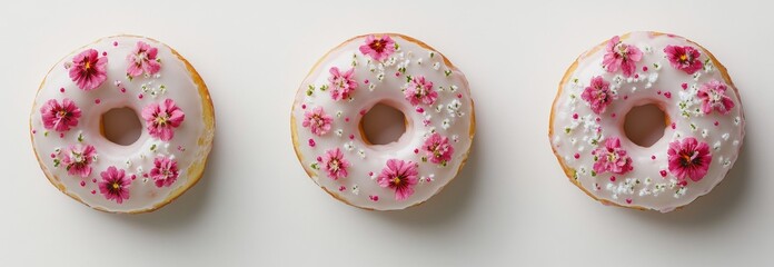 Fototapeta premium Delicate Floral Donuts (6)