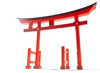 Selbstklebende Fototapeten Japanese Torii Gate on White Background, © AP Creator