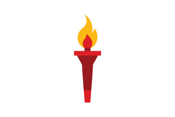torch with flame on a white background