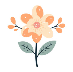 cartoon flower clipart in the style of hand-drawn illustration