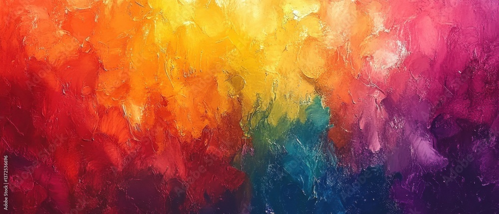 Poster vivid expressionism canvas radiating warmth and depth abstract painting with bold brushstrokes and r