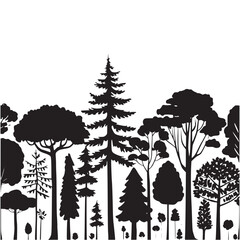 Fototapeta premium Silhouette vector tree with roots 