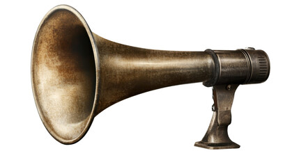 old brass horn isolated