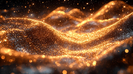 golden christmas lights. Generative AI