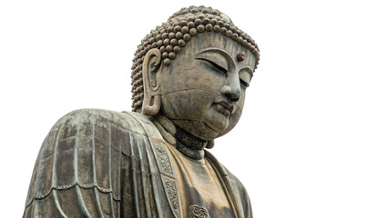 Japanese Buddha statue isolated on transparent