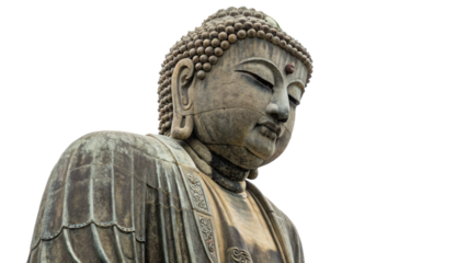 Japanese Buddha statue isolated on transparent