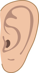 シンプルでやさしい色合いの耳のイラスト