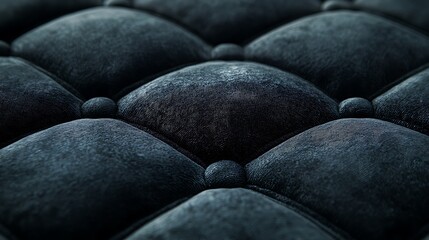 Dark blue upholstered fabric with square and circular shapes