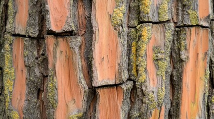 Close-up detailed texture of cedar tree bark with natural rough patterns, cracks, and organic lines, showcasing the intricate and rugged surface of the wood.