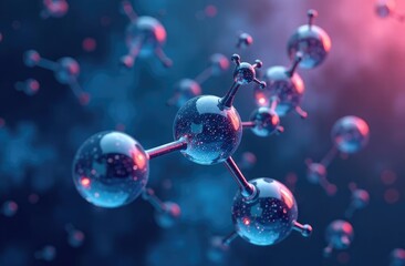 Sphere molecules abstract background. Molecular structure