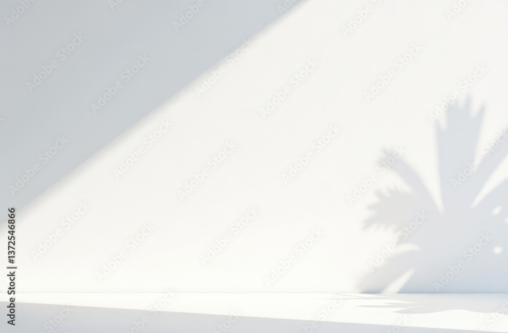 Poster the minimum abstract background . shadows from the sun on a white wall.