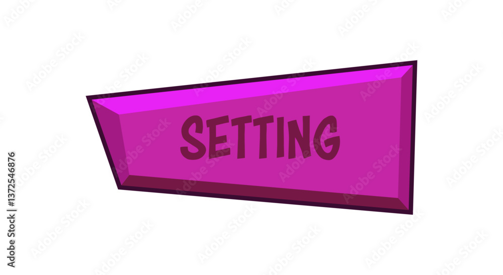 Fototapete Modern setting button element. Web design template interface.