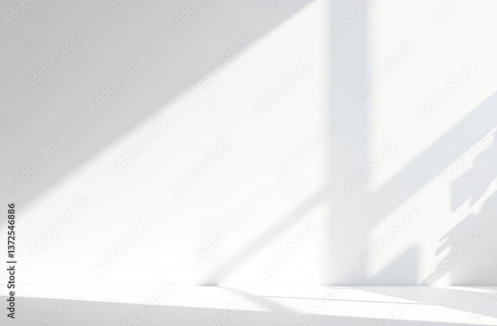 Poster the minimum abstract background . shadows from the sun on a white wall.