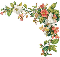 jungle foliage border, in the style of PNG, with a transparent background