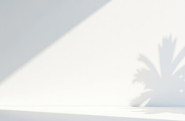 The minimum abstract background . Shadows from the sun on a white  wall.