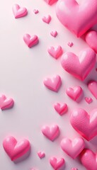 Obraz premium Abstract pink heart pattern, spring pastel background, delicate, anniversary, wallpaper