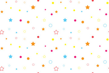 Obraz premium Multicolored stars Seamless vector pattern Isolated background Wrapping paper Fabric wallpaper wallpaper polygraphy Repeating design Fabric print template Simple design