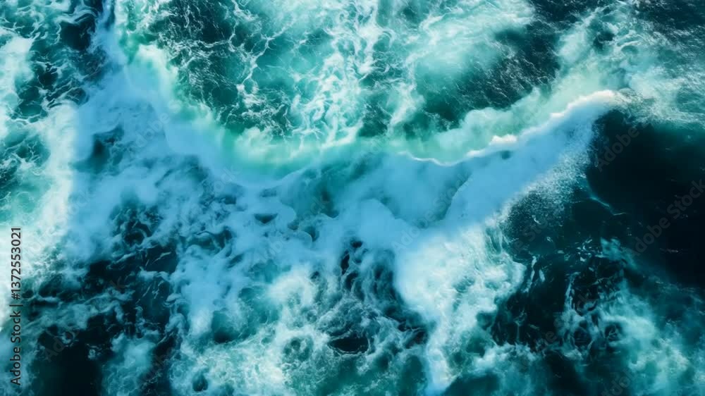 Poster abstract slow motion ocean wave texture creates calming background generative ai
