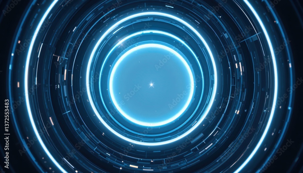 Poster dynamic light circles illuminating technology concept in a futuristic environment high-definition vi