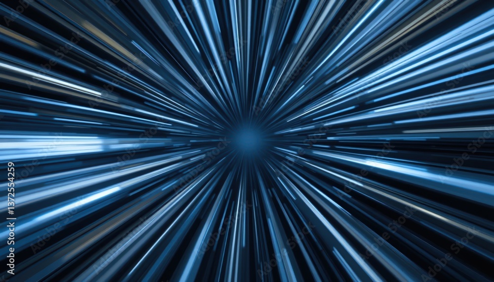 Poster dynamic light speed effect digital universe abstract visuals sci-fi environment centered perspective
