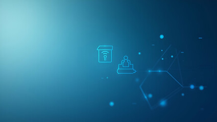 Explore minimal wallpaper featuring secure contactless solutions with abstract icons and gradients, perfect for branding in digital commerce.