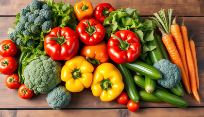 Fresh Organic Vegetables Assortment – Healthy Food Photography with Colorful Produce