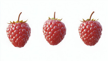 Reference holder P remorse's fresh raspberries isolated on a white background with a clipping path