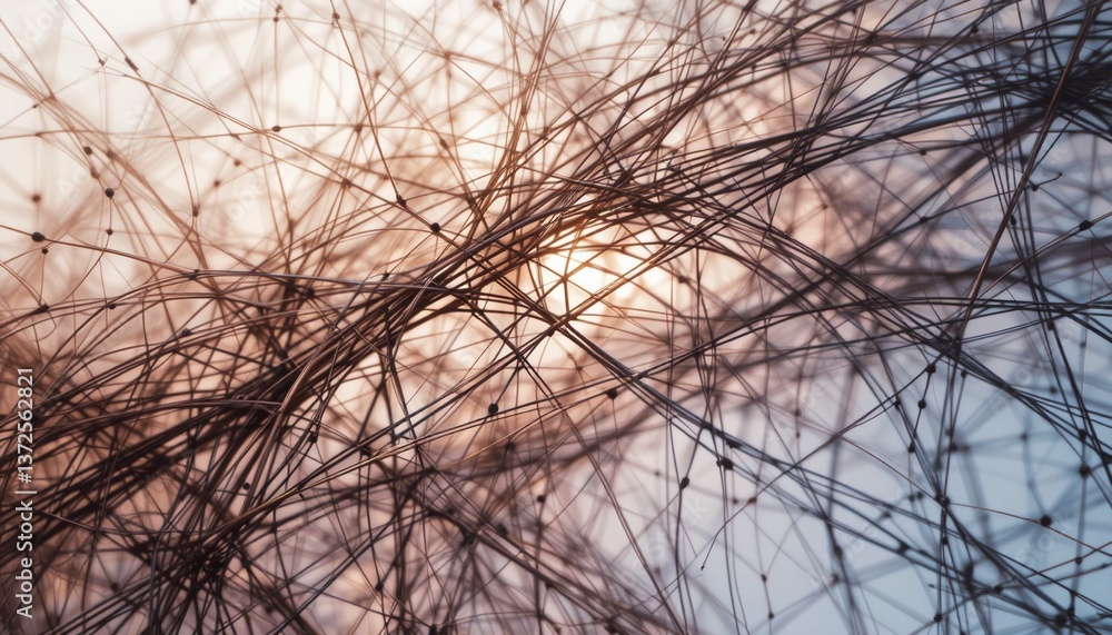 Poster dynamic fiber network visualization abstract environment digital art conceptual design close-up pers