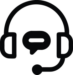 Fototapeta premium Headset Icon for Customer Service | Clear Communication Symbol