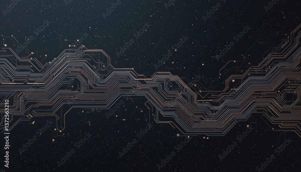 Poster dynamic circuit patterns digital space abstract art futuristic environment close-up view technology 