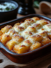 Delicious baked gnocchi with cheese, a savory Italian dish perfect for a satisfying meal.