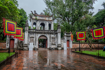 Hanoi, Vietnam, October 21, 2024. The Temple of Literature of Hanoi is a Confucian temple,...