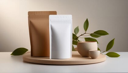 Tea Box - A simple, modern tea packaging concept with neutral tones, placed on a clean surface.