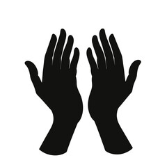 Obraz premium hands on black background