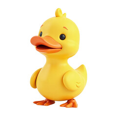 Adorable 3D rendered cartoon duckling, perfect for kids content.