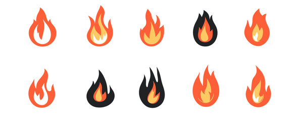 set of fire icons