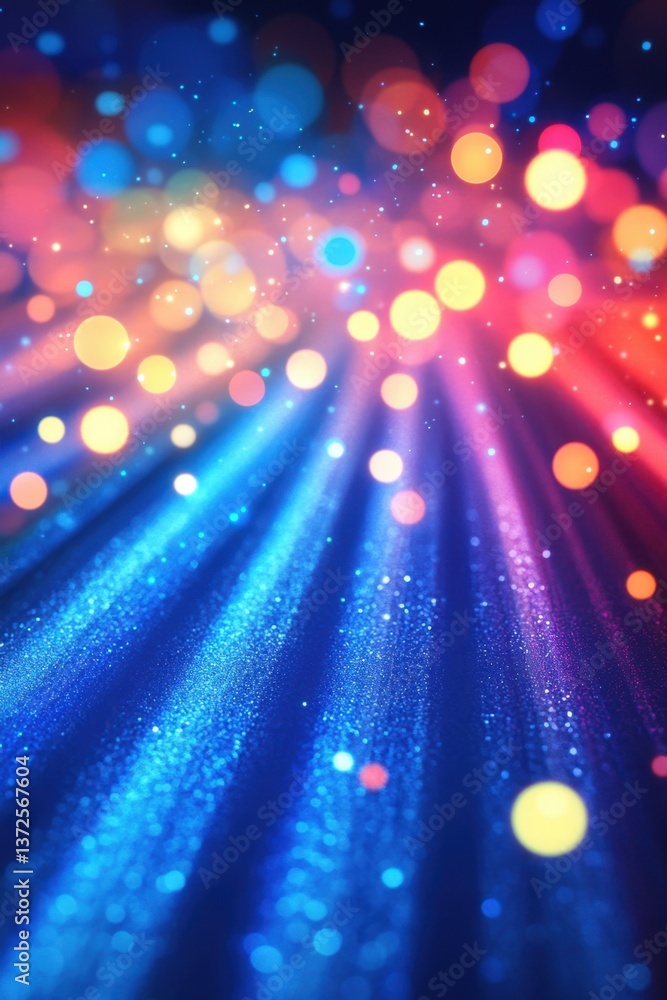 Aufkleber radiant bokeh lights cascading down creating a magical and festive atmosphere with vibrant colors an