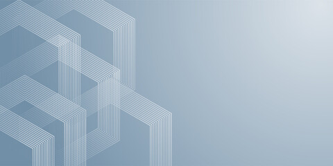 Abstract hexagon lines on gray background. Geometric stripe line art design for poster, brochure, cover, website, banner. vector.