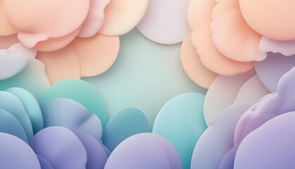 Pastel Abstract Background Soft Colorful Shapes 3D Render Smooth Texture Dreamlike Design Gentle Hues Soothing Palette Backdrop
