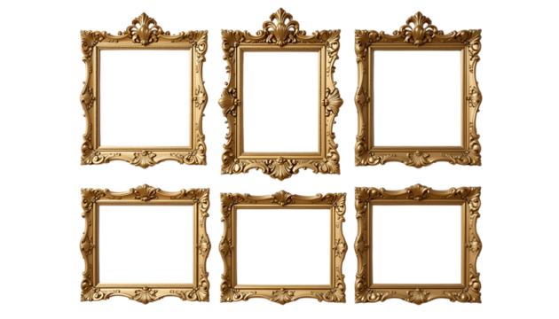 ornate floral gold frames